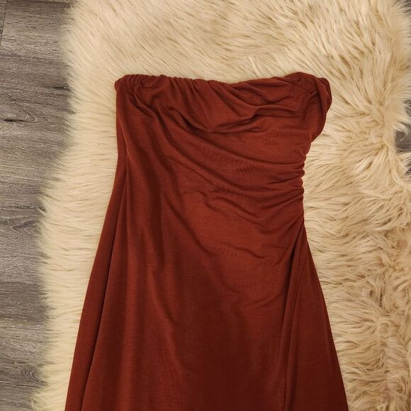 Free People Hayley Midi Dress in Russet Acorn‎ Burnt Orange NWOT - Picture 5 of 9